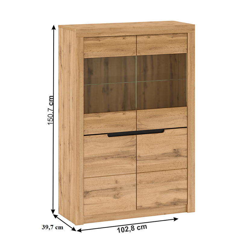 Casa si Gradina - Mobilier - Dulapuri si sifoniere - Dulapuri - Vitrina C, stejar wotan, TORONTA - Infinity.ro