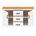 Casa si Gradina - Mobilier - Comode si corpuri - Comode - Scrin, alb alba / stejar craft auriu, LANZETTE E - Infinity.ro