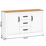 Casa si Gradina - Mobilier - Comode si corpuri - Comode - Scrin, alb alba / stejar craft auriu, LANZETTE E - Infinity.ro