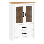 Casa si Gradina - Mobilier - Dulapuri si sifoniere - Dulapuri - Vitrina, alb alba / stejar craft auriu, LANZETTE K - Infinity.ro