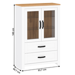 Casa si Gradina - Mobilier - Dulapuri si sifoniere - Dulapuri - Vitrina, alb alba / stejar craft auriu, LANZETTE K - Infinity.ro