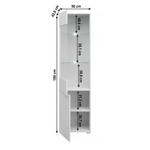 Casa si Gradina - Mobilier - Dulapuri si sifoniere - Dulapuri - Vitrina 1D1W, alb / alb cu luciu extra ridicat HG, JOLK - Infinity.ro