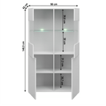 Casa si Gradina - Mobilier - Dulapuri si sifoniere - Dulapuri - Vitrina 2D2W, alb / alb cu luciu extra ridicat HG, JOLK - Infinity.ro