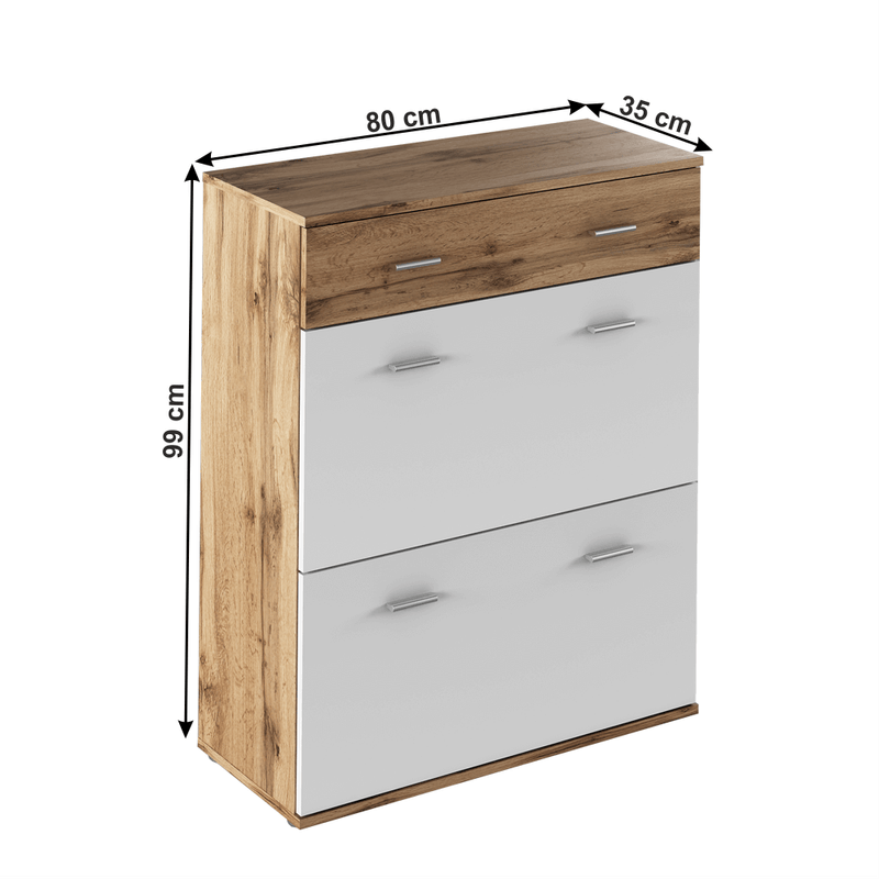 Casa si Gradina - Mobilier - Comode si corpuri - Comode - Comoda TIP 4, stejar wotan/alb, CYRIL - Infinity.ro