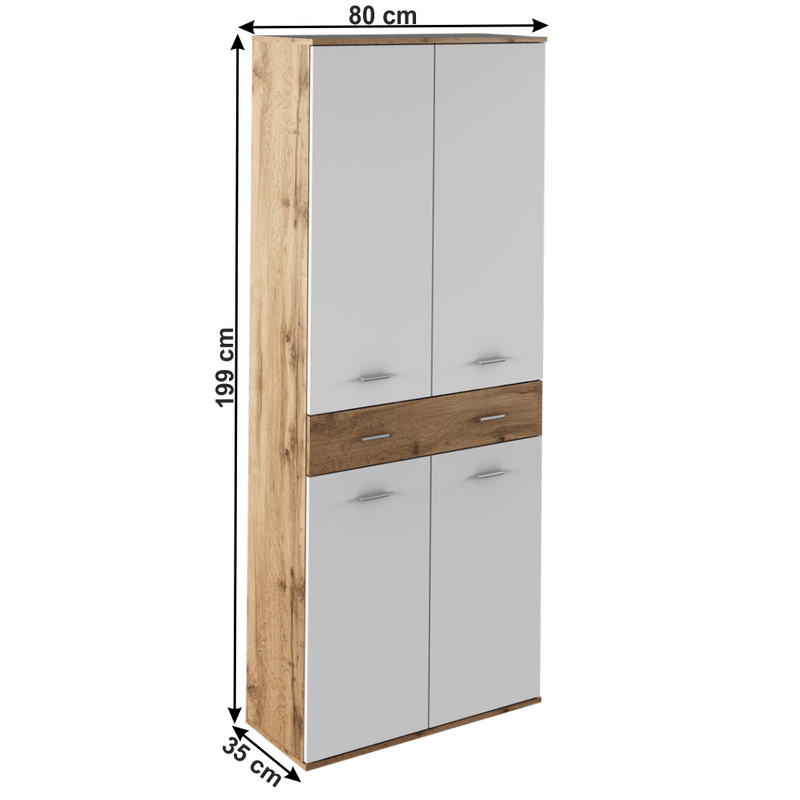Casa si Gradina - Mobilier - Dulapuri si sifoniere - Dulapuri - Dulap TIP 1, stejar wotan/alb, CYRIL - Infinity.ro