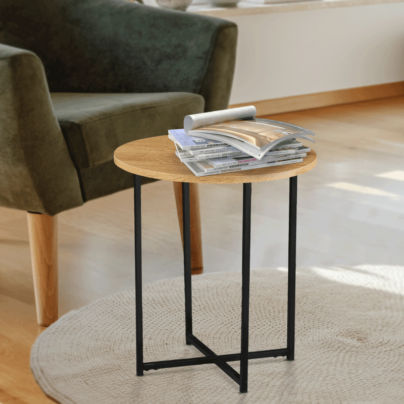 Casa si Gradina - Mobilier - Mese si birouri - Masute de cafea - Masuta laterala, stejar / metal negru, IMSAR - Infinity.ro