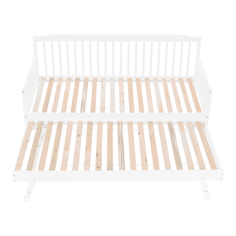 Casa si Gradina - Mobilier - Paturi si accesorii - Paturi - Pat extensibil pentru copii cu pat , alb, lemn masiv, PEDREZA - Infinity.ro