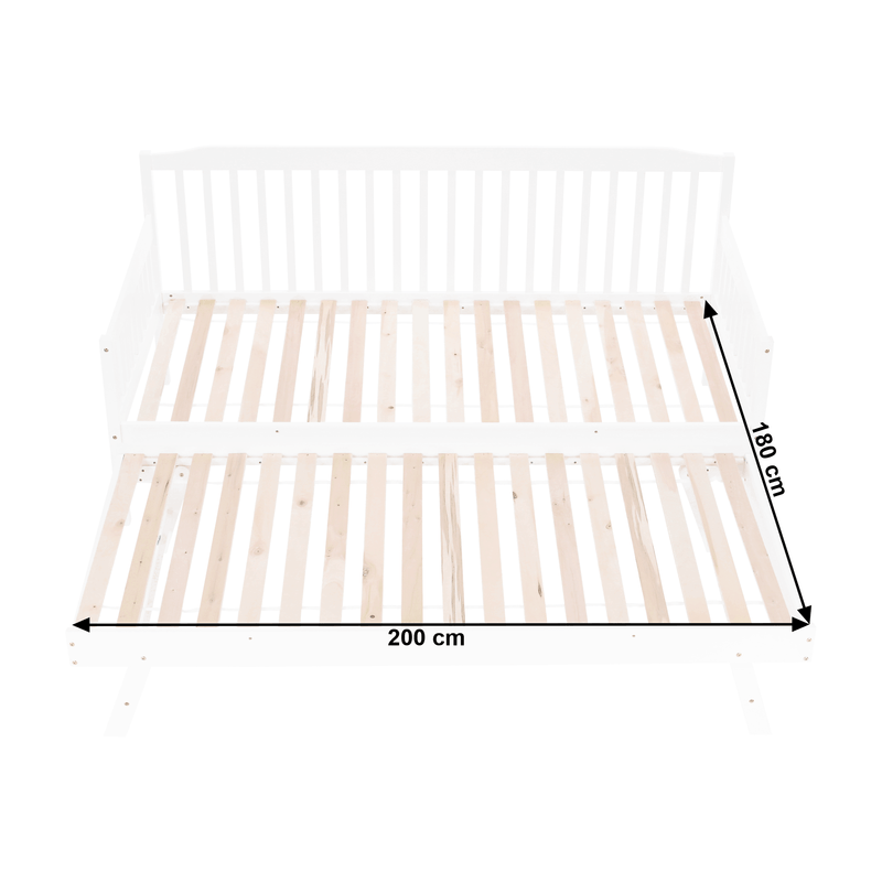 Casa si Gradina - Mobilier - Paturi si accesorii - Paturi - Pat extensibil pentru copii cu pat , alb, lemn masiv, PEDREZA - Infinity.ro