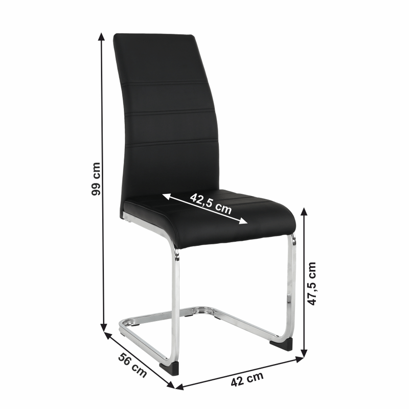 Casa si Gradina - Mobilier - Scaune si fotolii - Scaune - Scaun dining, negru / crom, VATENA - Infinity.ro