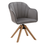 Casa si Gradina - Mobilier - Scaune si fotolii - Fotolii - Fotoliu rotativ, textil Velvet, gri deschis/fag, DALIO - Infinity.ro