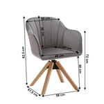 Casa si Gradina - Mobilier - Scaune si fotolii - Fotolii - Fotoliu rotativ, textil Velvet, gri deschis/fag, DALIO - Infinity.ro