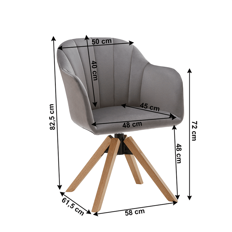 Casa si Gradina - Mobilier - Scaune si fotolii - Fotolii - Fotoliu rotativ, textil Velvet, gri deschis/fag, DALIO - Infinity.ro