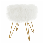 Casa si Gradina - Mobilier - Scaune si fotolii - Tabureti - Taburet, alb/vopsea aurie, JAMINA - Infinity.ro