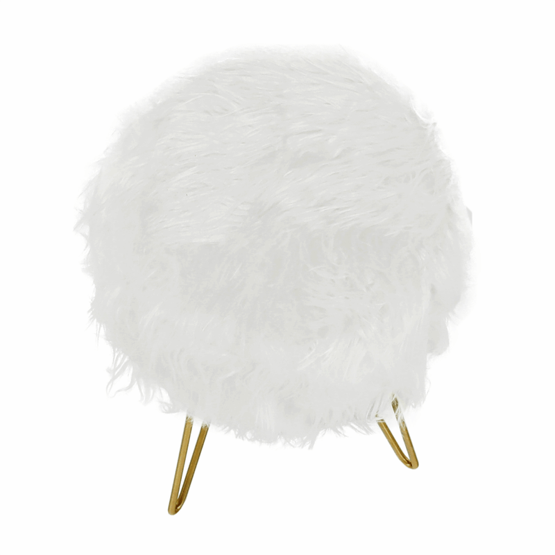 Casa si Gradina - Mobilier - Scaune si fotolii - Tabureti - Taburet, alb/vopsea aurie, JAMINA - Infinity.ro