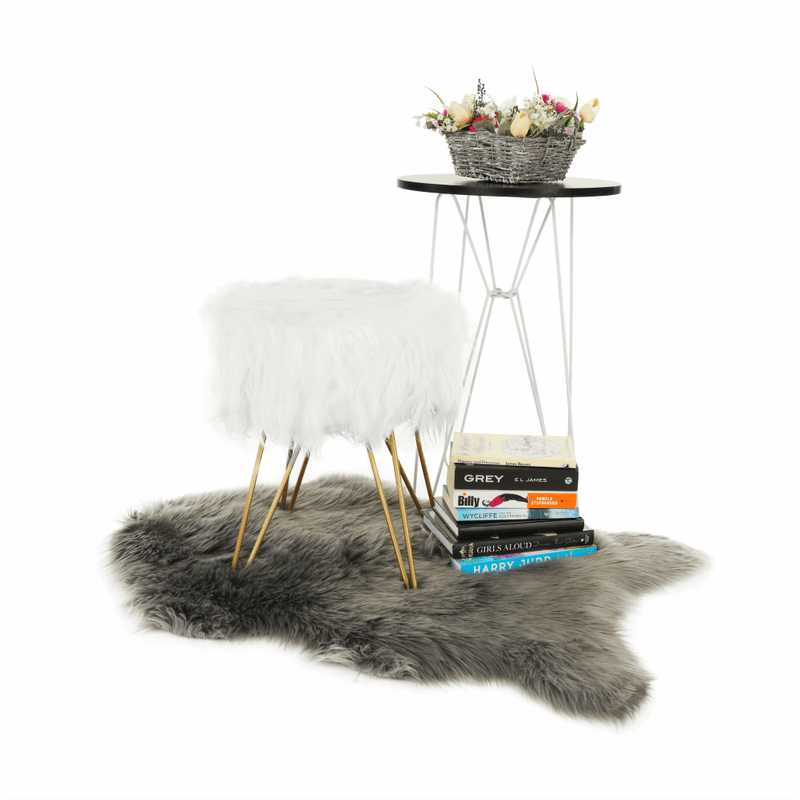 Casa si Gradina - Mobilier - Scaune si fotolii - Tabureti - Taburet, alb/vopsea aurie, JAMINA - Infinity.ro