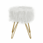 Casa si Gradina - Mobilier - Scaune si fotolii - Tabureti - Taburet, alb/vopsea aurie, JAMINA - Infinity.ro