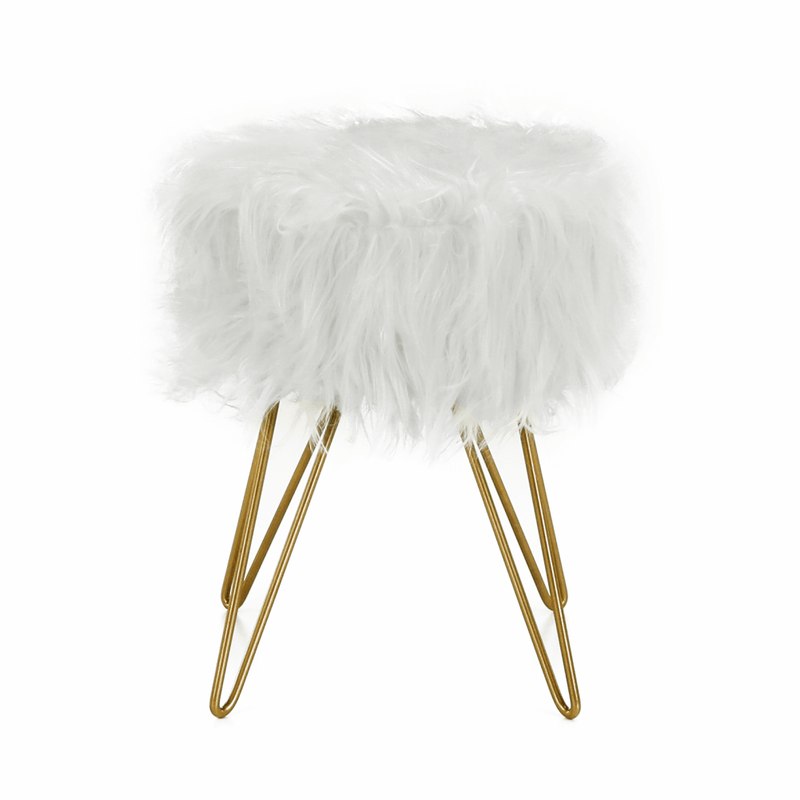 Casa si Gradina - Mobilier - Scaune si fotolii - Tabureti - Taburet, alb/vopsea aurie, JAMINA - Infinity.ro