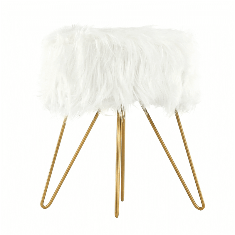 Casa si Gradina - Mobilier - Scaune si fotolii - Tabureti - Taburet, alb/vopsea aurie, JAMINA - Infinity.ro