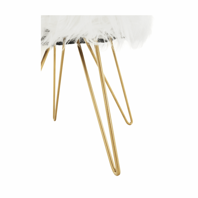 Casa si Gradina - Mobilier - Scaune si fotolii - Tabureti - Taburet, alb/vopsea aurie, JAMINA - Infinity.ro