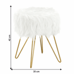 Casa si Gradina - Mobilier - Scaune si fotolii - Tabureti - Taburet, alb/vopsea aurie, JAMINA - Infinity.ro