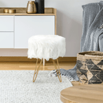 Casa si Gradina - Mobilier - Scaune si fotolii - Tabureti - Taburet, alb/vopsea aurie, JAMINA - Infinity.ro