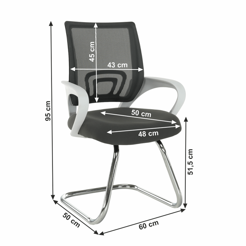 Casa si Gradina - Mobilier - Scaune si fotolii - Scaune - Scaun de sedinta, gri/alb SANAZ TYP 3 - Infinity.ro