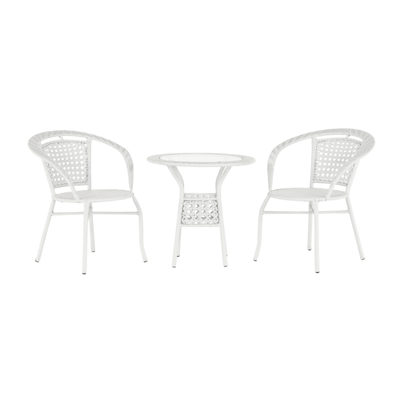 Casa si Gradina - Gradina si terasa - Mobilier exterior - Seturi mobila gradina - Set ratan de gradina1+2, alb, JENAR - Infinity.ro