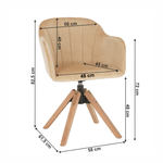 Casa si Gradina - Mobilier - Scaune si fotolii - Fotolii - Fotoliu rotativ, textil Velvet, bej/fag, DALIO - Infinity.ro