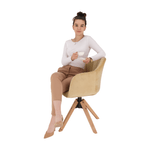 Casa si Gradina - Mobilier - Scaune si fotolii - Fotolii - Fotoliu rotativ, textil Velvet, bej/fag, DALIO - Infinity.ro
