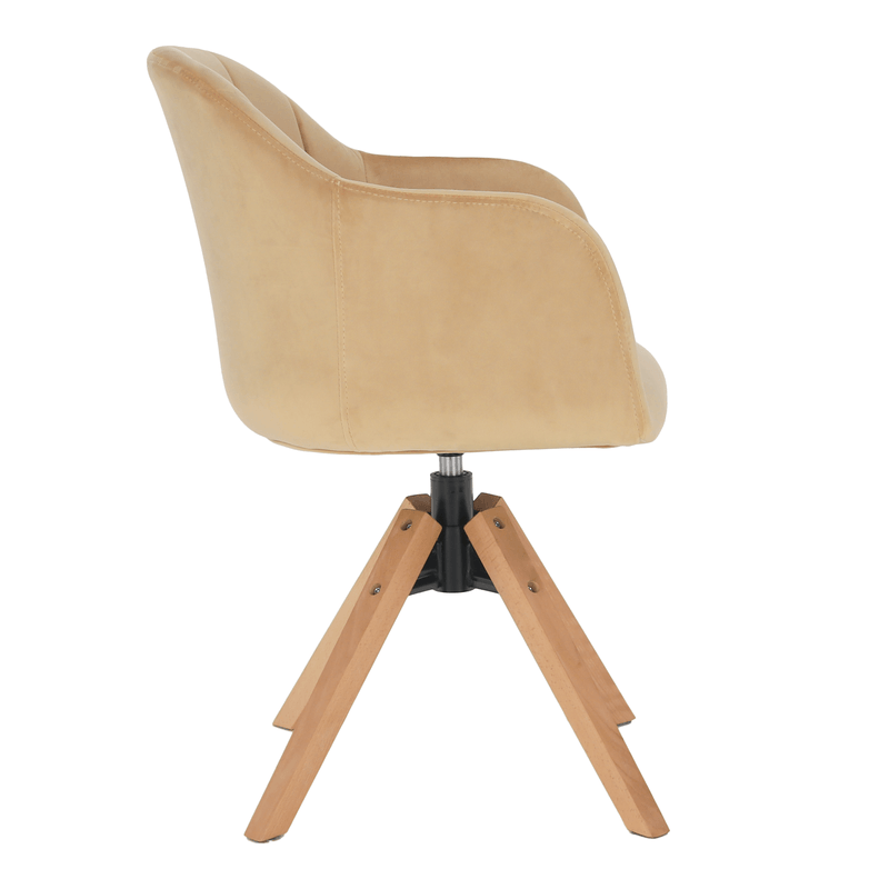 Casa si Gradina - Mobilier - Scaune si fotolii - Fotolii - Fotoliu rotativ, textil Velvet, bej/fag, DALIO - Infinity.ro