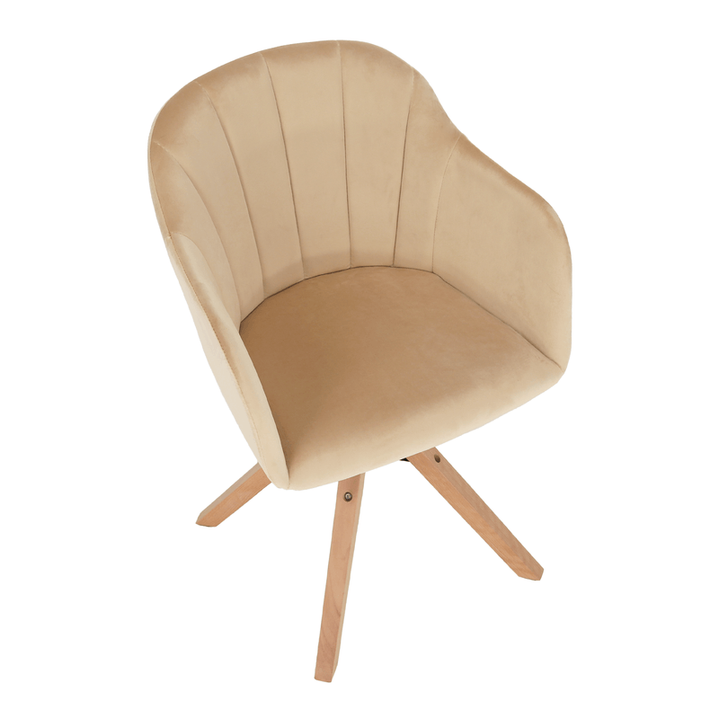 Casa si Gradina - Mobilier - Scaune si fotolii - Fotolii - Fotoliu rotativ, textil Velvet, bej/fag, DALIO - Infinity.ro