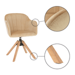 Casa si Gradina - Mobilier - Scaune si fotolii - Fotolii - Fotoliu rotativ, textil Velvet, bej/fag, DALIO - Infinity.ro