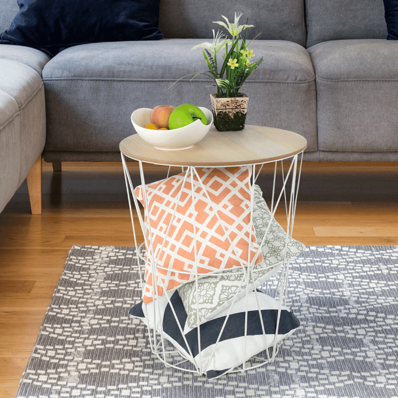 Casa si Gradina - Mobilier - Mese si birouri - Masute de cafea - Masuta auxiliara, natural/alb, NANCER TYP 3 - Infinity.ro