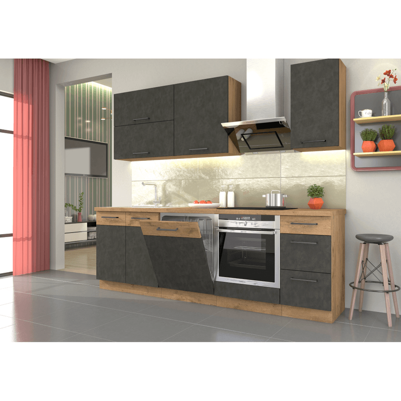 Casa si Gradina - Mobilier - Dulapuri si sifoniere - Dulapuri - Dulap superior, gri mat/stejar lancelot, VEGA 30 G-72 1F - Infinity.ro