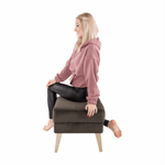 Casa si Gradina - Mobilier - Scaune si fotolii - Tabureti - Taburet,  RODEZA, gri-maro-taupe/fag - Infinity.ro