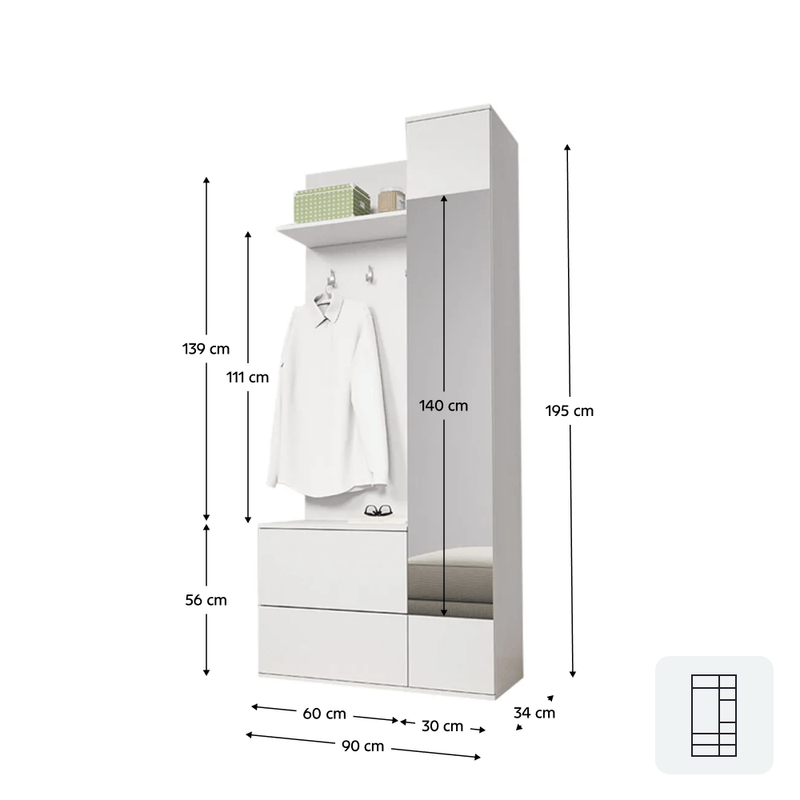 Casa si Gradina - Mobilier - Organizare si depozitare - Cuiere - Ansamblu pentru hol, alb, GADIS - Infinity.ro