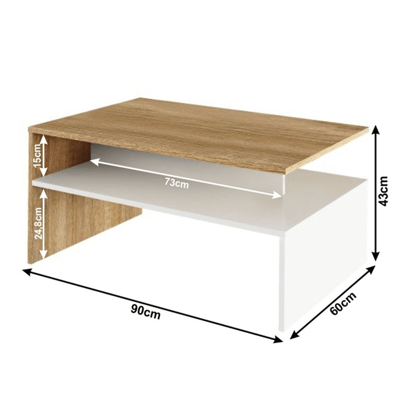 Casa si Gradina - Mobilier - Mese si birouri - Masute de cafea - Masuta de cafea, stejar sonoma/alb, DAMOLI - Infinity.ro