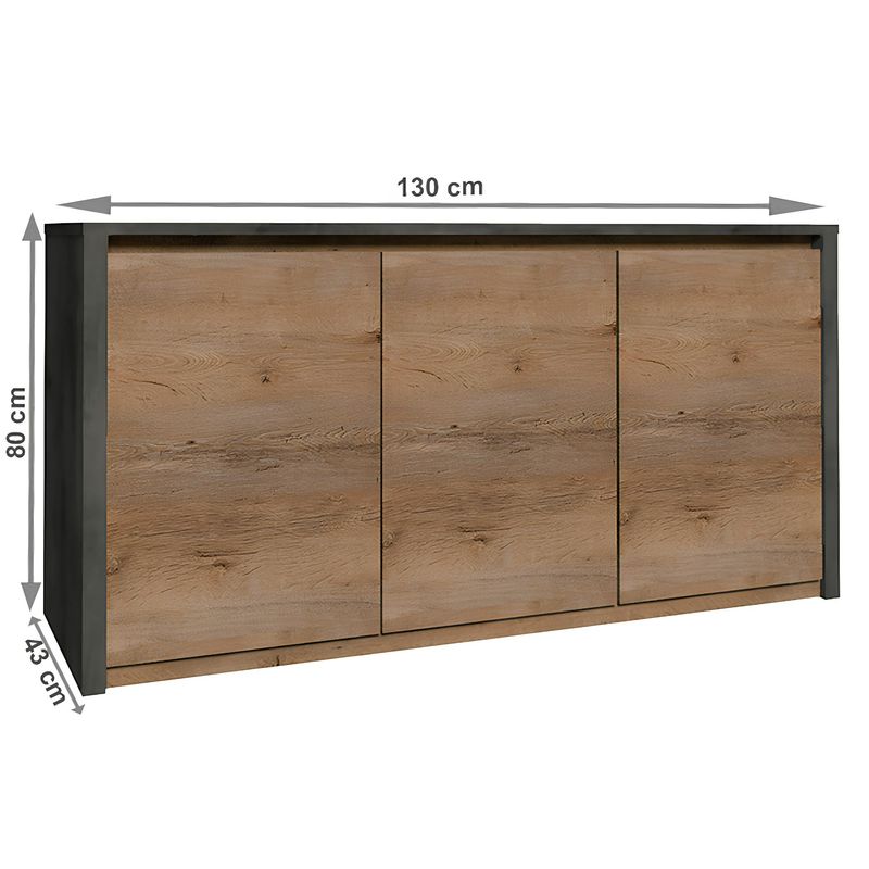 Casa si Gradina - Mobilier - Comode si corpuri - Comode - Comoda, stejar lefkas inchis/gri, MONTANA K3D - Infinity.ro