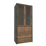 Casa si Gradina - Mobilier - Dulapuri si sifoniere - Dulapuri - Vitrina, stejar lefkas inchis/gri, MONTANA W2D - Infinity.ro