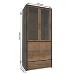 Casa si Gradina - Mobilier - Dulapuri si sifoniere - Dulapuri - Vitrina, stejar lefkas inchis/gri, MONTANA W2D - Infinity.ro