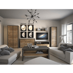 Casa si Gradina - Mobilier - Dulapuri si sifoniere - Dulapuri - Dulap cu doua usi, stejar lefkas inchis/gri, MONTANA S2D - Infinity.ro