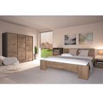 Casa si Gradina - Mobilier - Dulapuri si sifoniere - Dulapuri - Dulap cu doua usi, stejar lefkas inchis/gri, MONTANA S2D - Infinity.ro