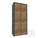 Casa si Gradina - Mobilier - Dulapuri si sifoniere - Dulapuri - Dulap cu doua usi, stejar lefkas inchis/gri, MONTANA S2D - Infinity.ro