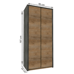 Casa si Gradina - Mobilier - Dulapuri si sifoniere - Dulapuri - Dulap cu doua usi, stejar lefkas inchis/gri, MONTANA S2D - Infinity.ro