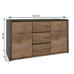 Casa si Gradina - Mobilier - Comode si corpuri - Comode - Comoda, stejar lefkas inchis/gri, MONTANA K2DP - Infinity.ro