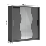 Casa si Gradina - Mobilier - Dulapuri si sifoniere - Dulapuri - Dulap cu usi glisante, grafit gri inchis, BIRGAMO TYP 2 - Infinity.ro