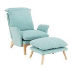 Casa si Gradina - Mobilier - Scaune si fotolii - Scaune - Scaun cu suport pt. picioare, mentol / natural, ZANDER - Infinity.ro