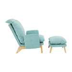 Casa si Gradina - Mobilier - Scaune si fotolii - Scaune - Scaun cu suport pt. picioare, mentol / natural, ZANDER - Infinity.ro