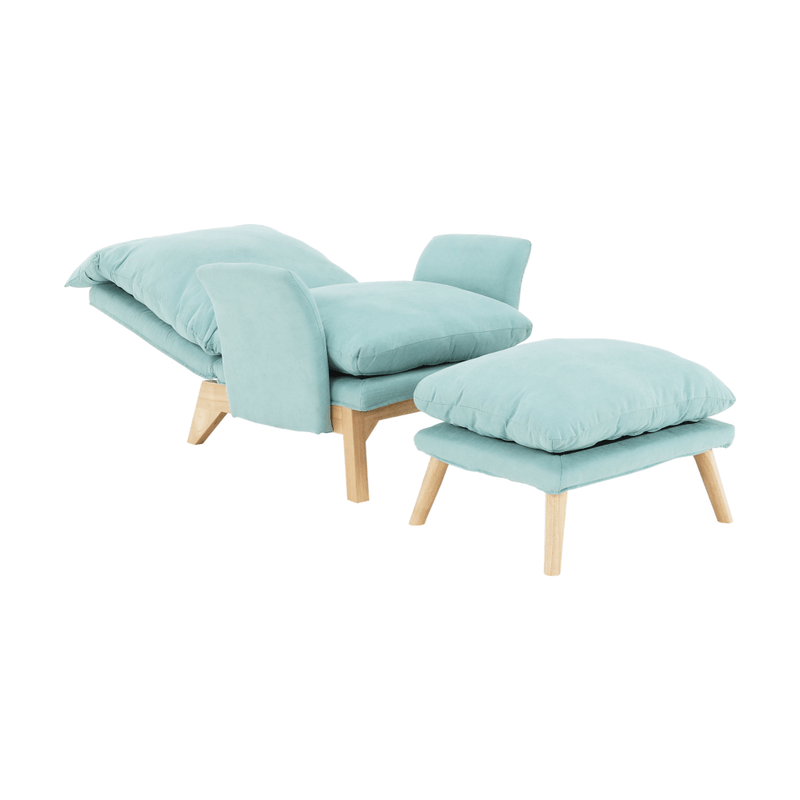 Casa si Gradina - Mobilier - Scaune si fotolii - Scaune - Scaun cu suport pt. picioare, mentol / natural, ZANDER - Infinity.ro