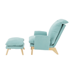 Casa si Gradina - Mobilier - Scaune si fotolii - Scaune - Scaun cu suport pt. picioare, mentol / natural, ZANDER - Infinity.ro